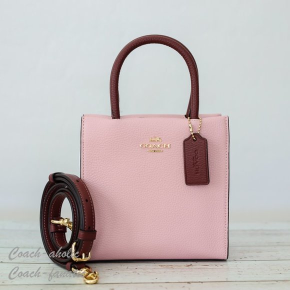 NWT Coach CE598 Mini Cally Leather Crossbody in Powder Pink/Wine - Picture 4 of 10
